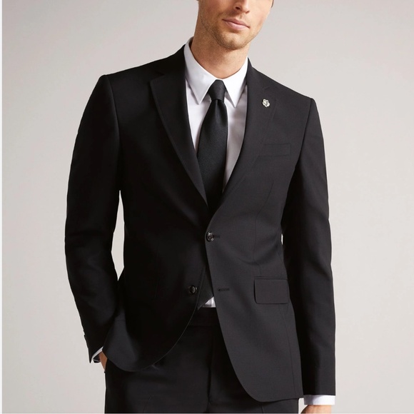 Ted Baker Men’s Blazer Endurance Terrance SPJ Wool Cashmere Tweed Black 46R - Picture 1 of 12